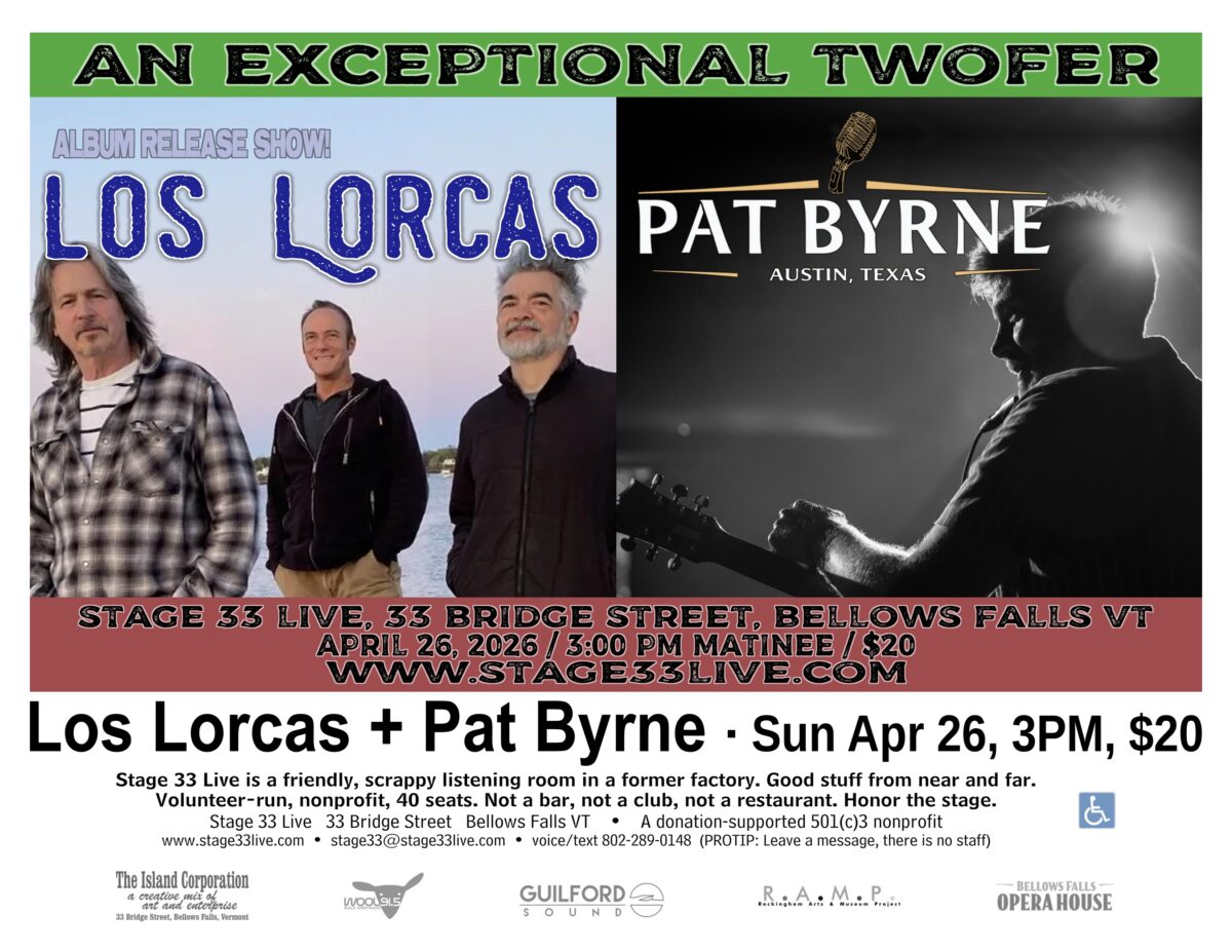 4/26/2026, Sunday: Los Lorcas (album release show) + Pat Byrne (3:00 PM)