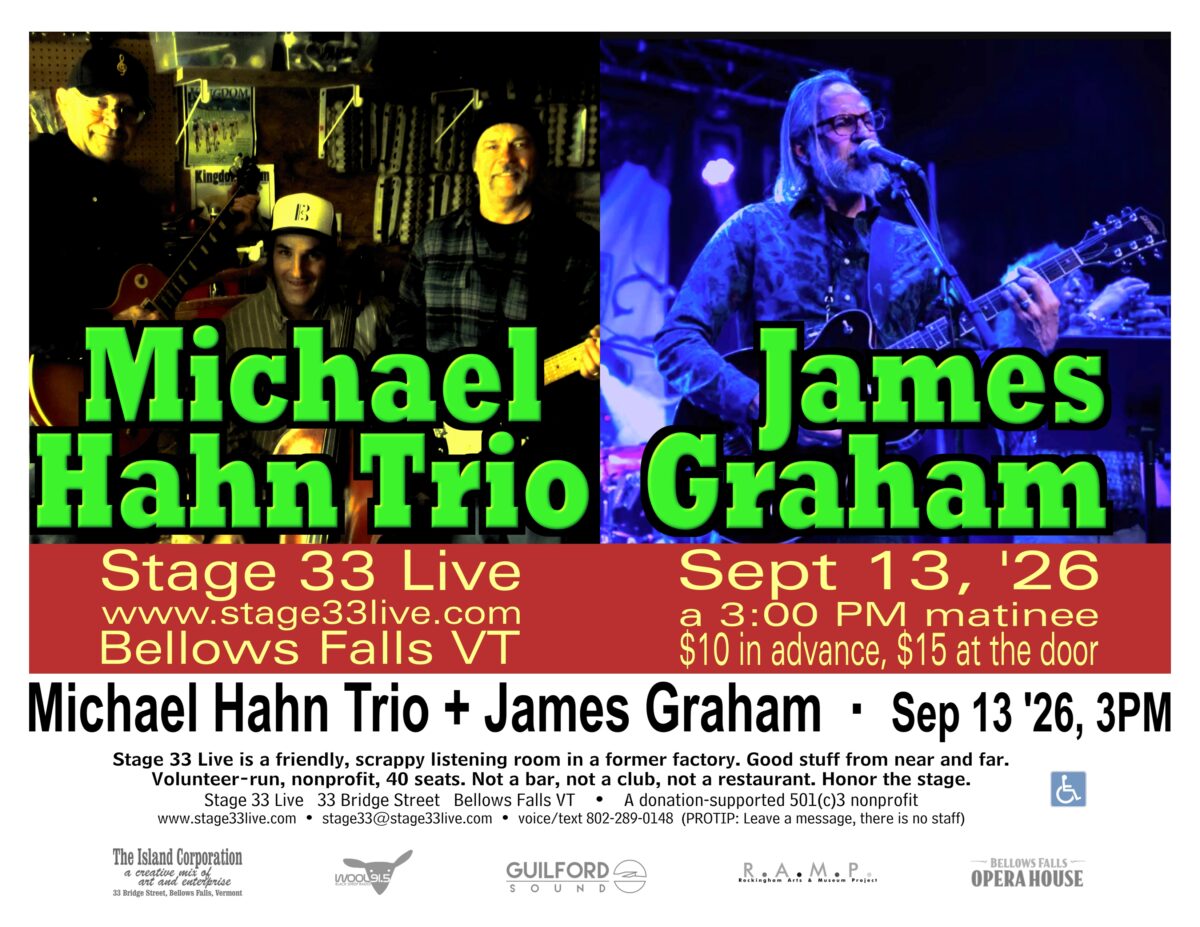 9/13/2026, Sunday: Michael Hahn Trio + James Graham (3:00 PM)