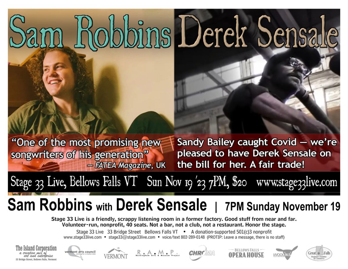11/19/23: Sam Robbins and Derek Sensale NIXED BY COVID-19: Sandy Bailey