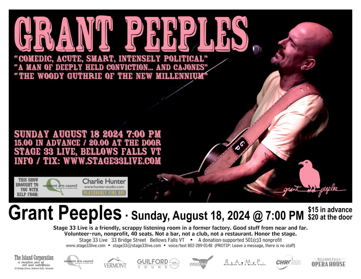 8/18/24, Sunday: Grant Peeples (7:00 PM)