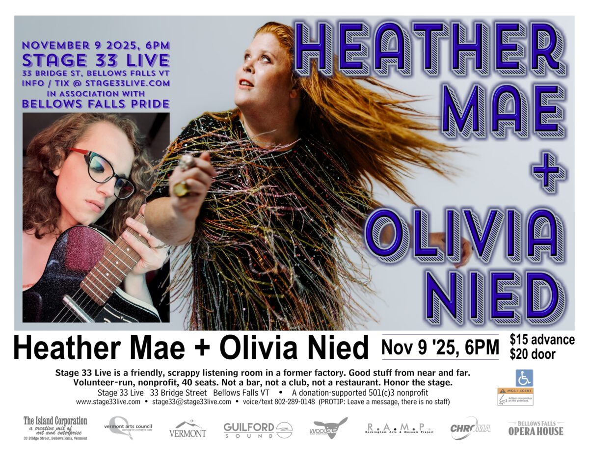 11/9/25, Sunday: Heather Mae + Olivia Nied (6:00 PM)